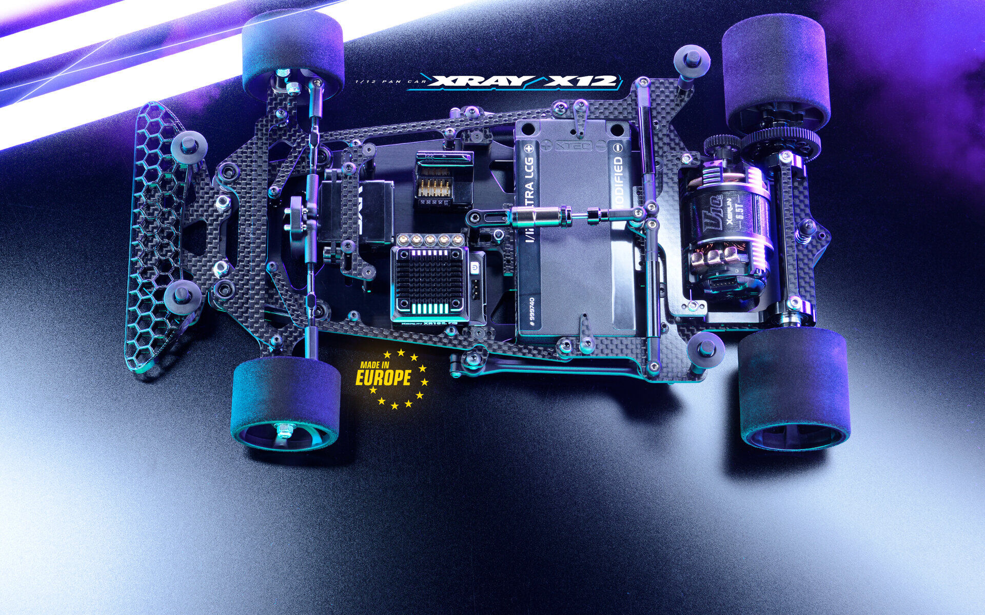 XRAY X12'25 1/12 Pan Car - One-Piece Aluminium Chassis, Top